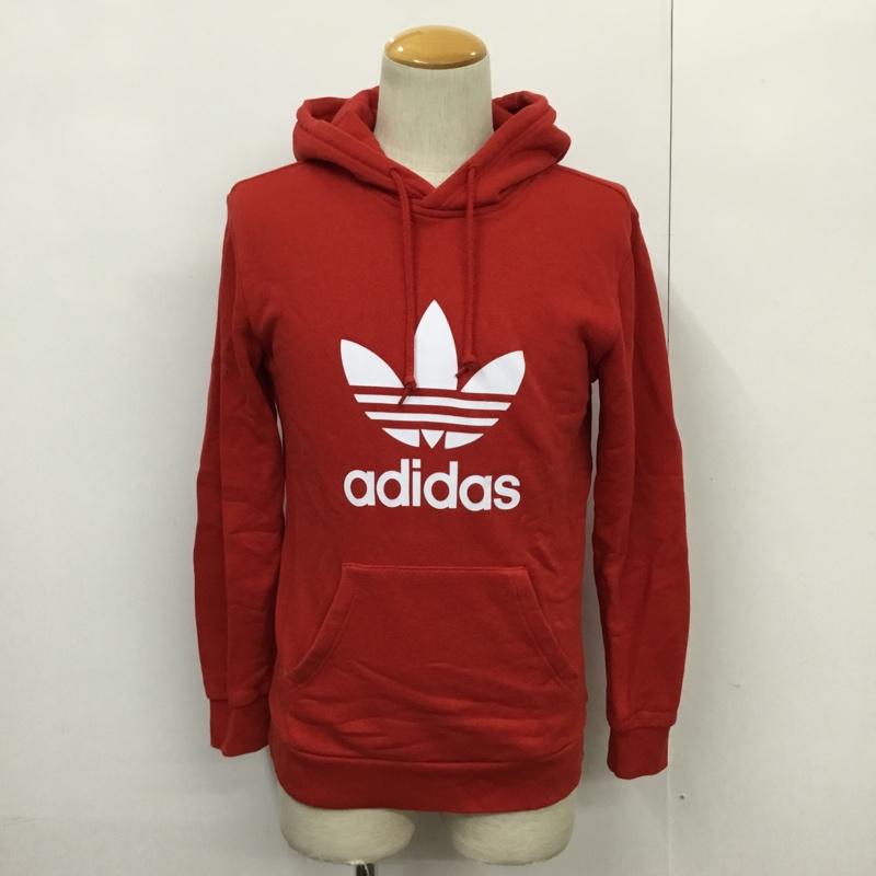 アディダス adidas パーカー 長袖 S プリント 赤 / レッド / メンズ USED 古着 中古 10088662