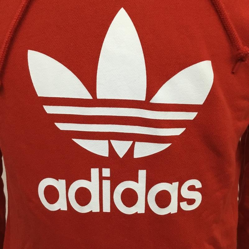アディダス adidas パーカー 長袖 S プリント 赤 / レッド / メンズ USED 古着 中古 10088662