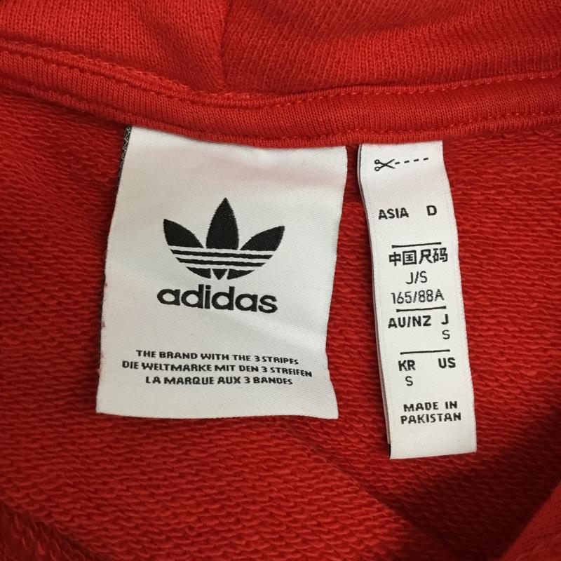 アディダス adidas パーカー 長袖 S プリント 赤 / レッド / メンズ USED 古着 中古 10088662