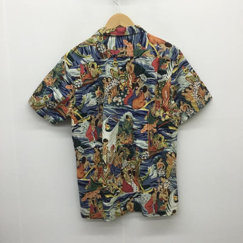 ユーズドクロージング used clothes シャツ、ブラウス 半袖 RJC 80s アロハシャツ ハワイアンシャツ ハワイ製 メニュー柄 L プリント X 総柄 メンズ USED 古着 中古 10088740