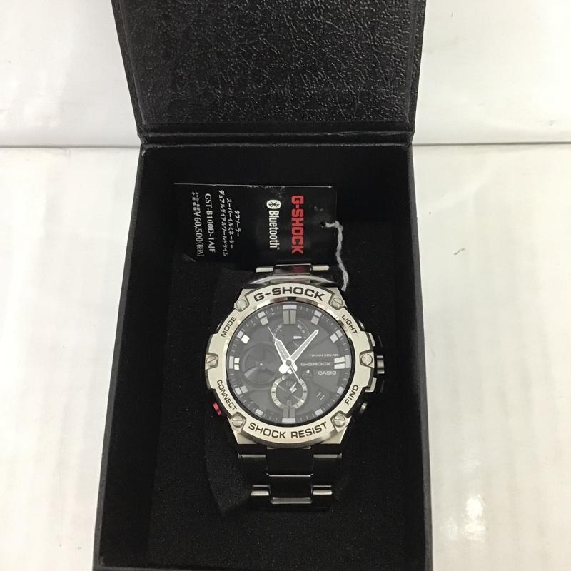 ジーショック G-SHOCK 腕時計 アナログ(クォーツ式) GST-B100D-1AJF タフソーラー 箱有 ロゴ、文字 銀 / シルバー / X 黒 / ブラック / メンズ USED 古着 中古 10088820