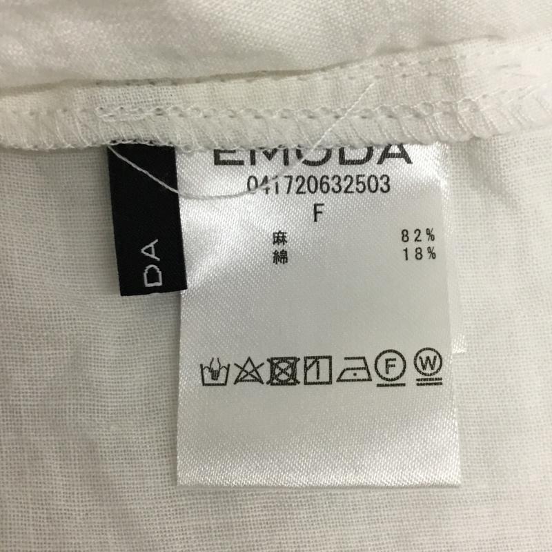 エモダ EMODA シャツ、ブラウス 長袖 041720632503 オープンネックブラウス FREE 無地 白 / ホワイト / レディース USED 古着 中古 10088825