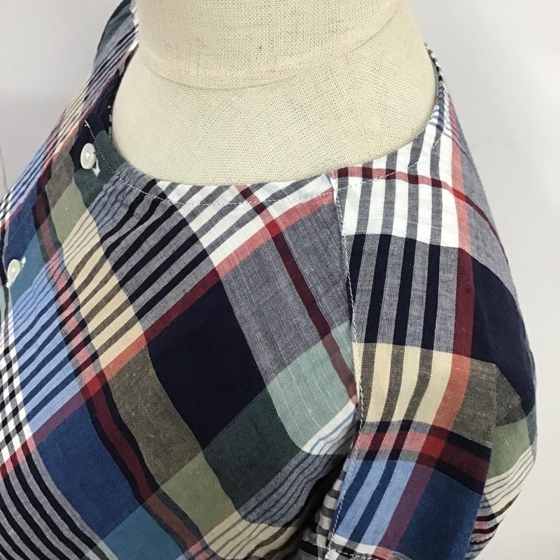 古着 USED シャツ、ブラウス 長袖 Sisters ノーカラー M チェック マルチカラー / マルチカラー / レディース USED 古着 中古 10088858