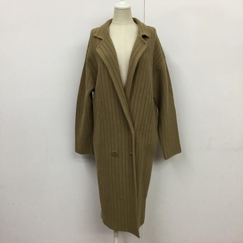 ダズリン dazzlin コート コート一般 021430100901 ダブルニットコート FREE ストライプ 茶 / ブラウン / レディース USED 古着 中古 10088888