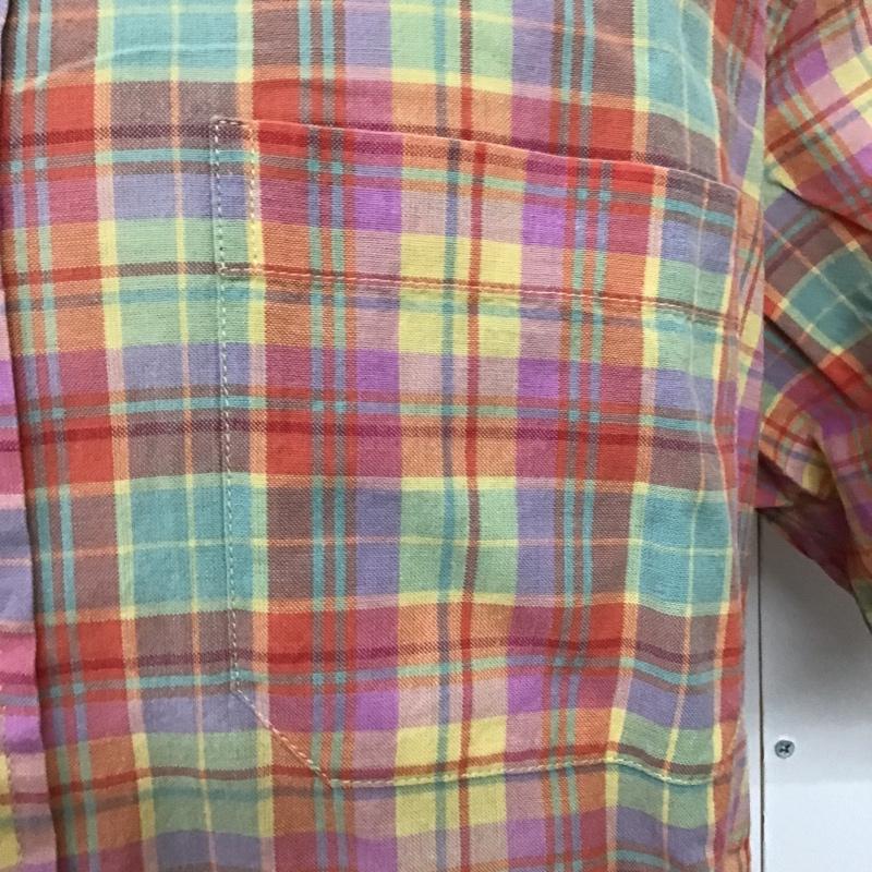 ペンドルトン PENDLETON シャツ、ブラウス 半袖 ボタンダウン L チェック 赤 / レッド / X 桃 / ピンク / X 黄 / イエロー / X 水色 / ライトブルー /  メンズ USED 古着 中古 10088948