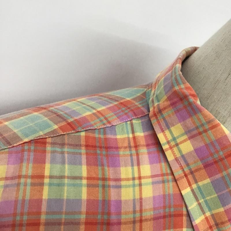 ペンドルトン PENDLETON シャツ、ブラウス 半袖 ボタンダウン L チェック 赤 / レッド / X 桃 / ピンク / X 黄 / イエロー / X 水色 / ライトブルー /  メンズ USED 古着 中古 10088948