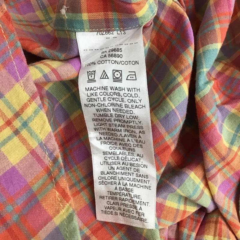ペンドルトン PENDLETON シャツ、ブラウス 半袖 ボタンダウン L チェック 赤 / レッド / X 桃 / ピンク / X 黄 / イエロー / X 水色 / ライトブルー /  メンズ USED 古着 中古 10088948
