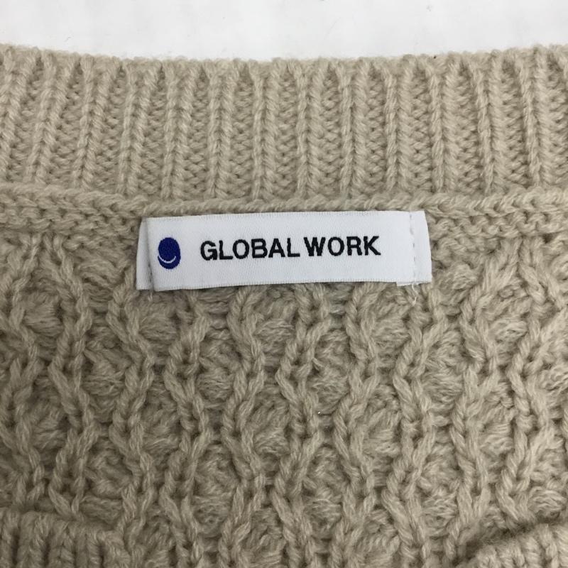 グローバルワーク GLOBAL WORK ニット、セーター 長袖 FREE 無地 ベージュ / ベージュ / レディース USED 古着 中古 10088951