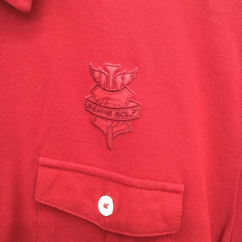 ビームスゴルフ BEAMS GOLF ポロシャツ 半袖 L ワンポイント 赤 / レッド / メンズ USED 古着 中古 10089019
