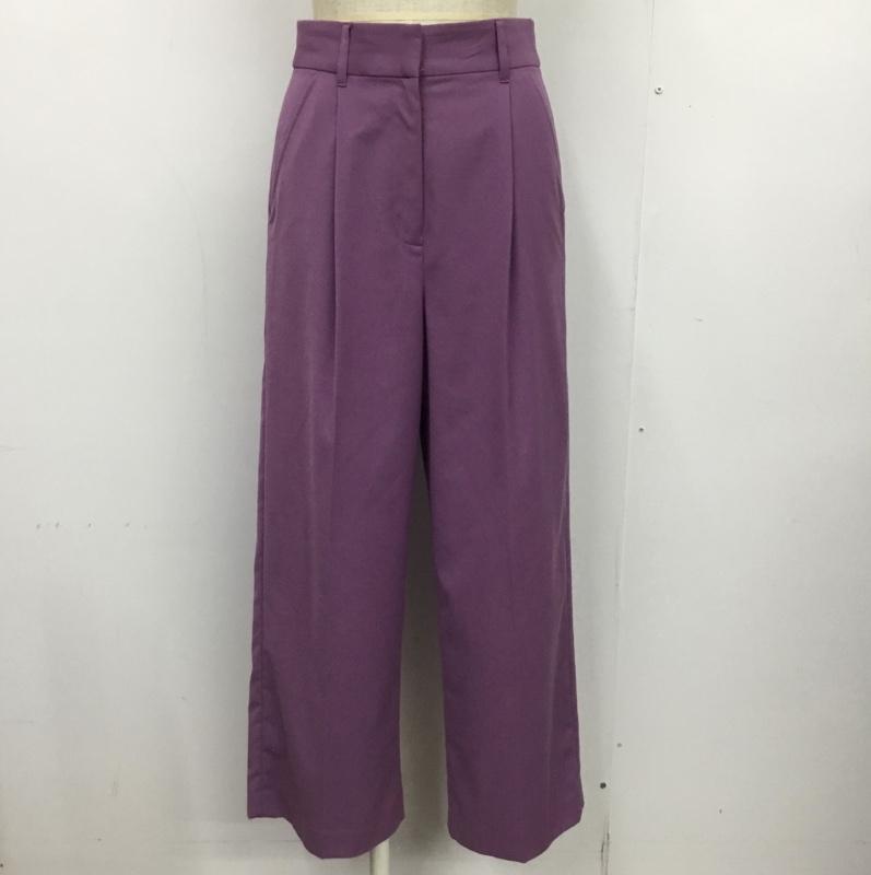 ナチュラルビューティーベーシック NATURAL BEAUTY BASIC パンツ スラックス XS 無地 紫 / パープル / レディース USED 古着 中古 10089037