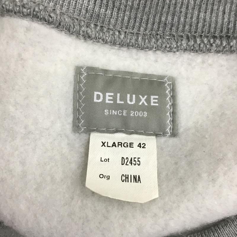 デラックス DELUXE トレーナー 長袖 ELVIS CREW XL プリント 灰 / グレー / メンズ USED 古着 中古 10089119