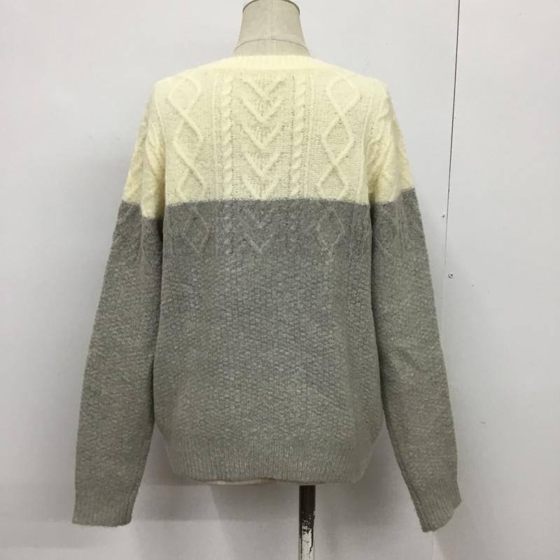 ナチュラルビューティーベーシック NATURAL BEAUTY BASIC ニット、セーター 長袖 M 無地 白 / ホワイト / X 灰 / グレー / レディース USED 古着 中古 10089197