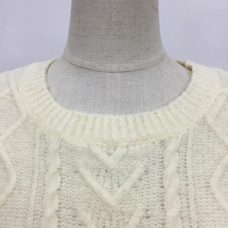 ナチュラルビューティーベーシック NATURAL BEAUTY BASIC ニット、セーター 長袖 M 無地 白 / ホワイト / X 灰 / グレー / レディース USED 古着 中古 10089197