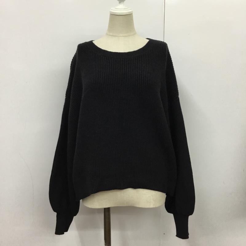 グローバルワーク GLOBAL WORK ニット、セーター 長袖 XS 無地 黒 / ブラック / レディース USED 古着 中古 10089217