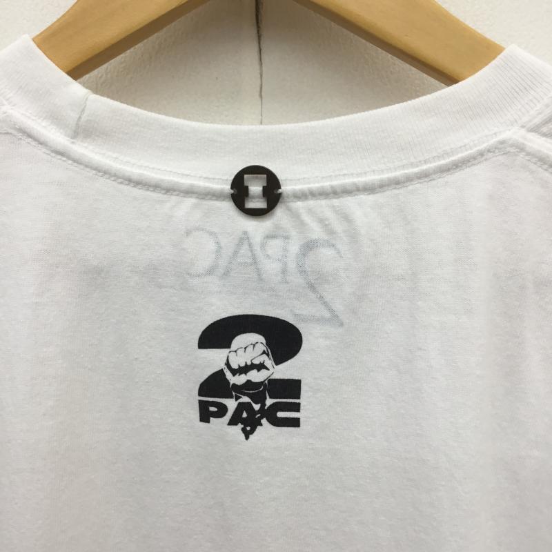 インソニア Insonnia Tシャツ 半袖 2PAC Tupac USED加工 FREE プリント 白 / ホワイト /  メンズ USED 古着 中古 10089314