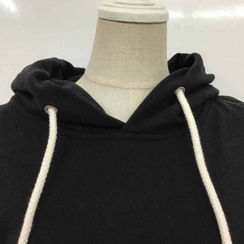 チャンピオン Champion パーカー 長袖 CWSN110 スウェット プルオーバー L ロゴ、文字 黒 / ブラック / レディース USED 古着 中古 10089393