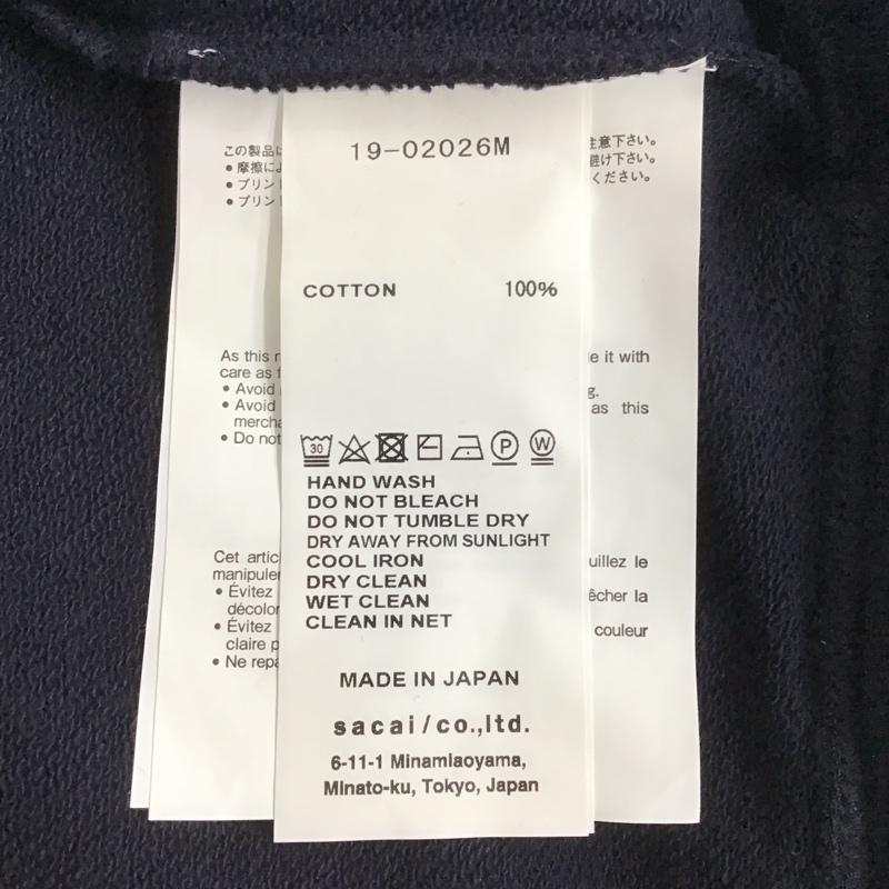 フラグメント FRAGMENT パーカー 長袖 19-02026M sacai スウェット プルオーバー 2 ロゴ、文字 紺 / ネイビー / メンズ USED 古着 中古 10089417