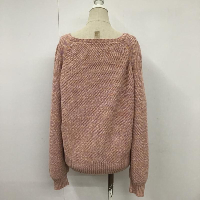 グリーンレーベルリラクシング green label relaxing ニット、セーター 長袖 3616-105-1556 無地 桃 / ピンク / X 橙 / オレンジ / X 白 / ホワイト / レディース USED 古着 中古 10089453