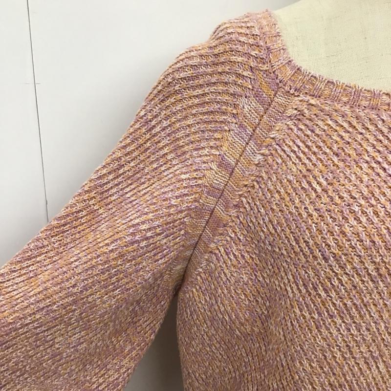 グリーンレーベルリラクシング green label relaxing ニット、セーター 長袖 3616-105-1556 無地 桃 / ピンク / X 橙 / オレンジ / X 白 / ホワイト / レディース USED 古着 中古 10089453
