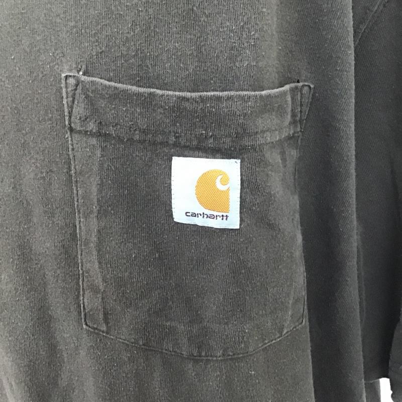 カーハート Carhartt Tシャツ 半袖 K87 DKB ポケットT ロゴ、文字 ダークブラウン / ダークブラウン /  メンズ USED 古着 中古 10089461