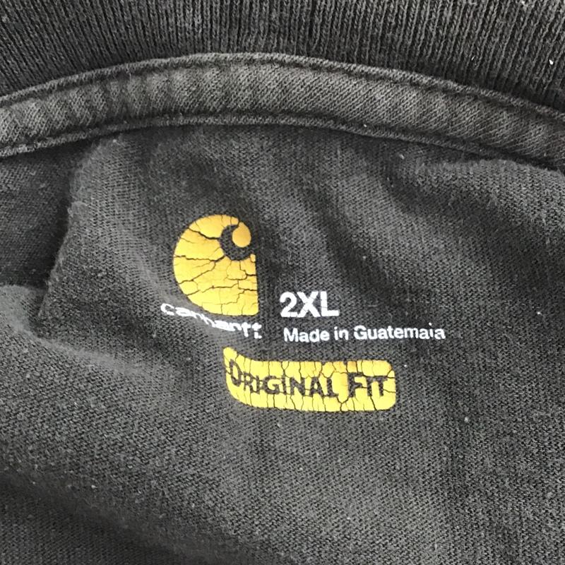 カーハート Carhartt Tシャツ 半袖 K87 DKB ポケットT ロゴ、文字 ダークブラウン / ダークブラウン /  メンズ USED 古着 中古 10089461
