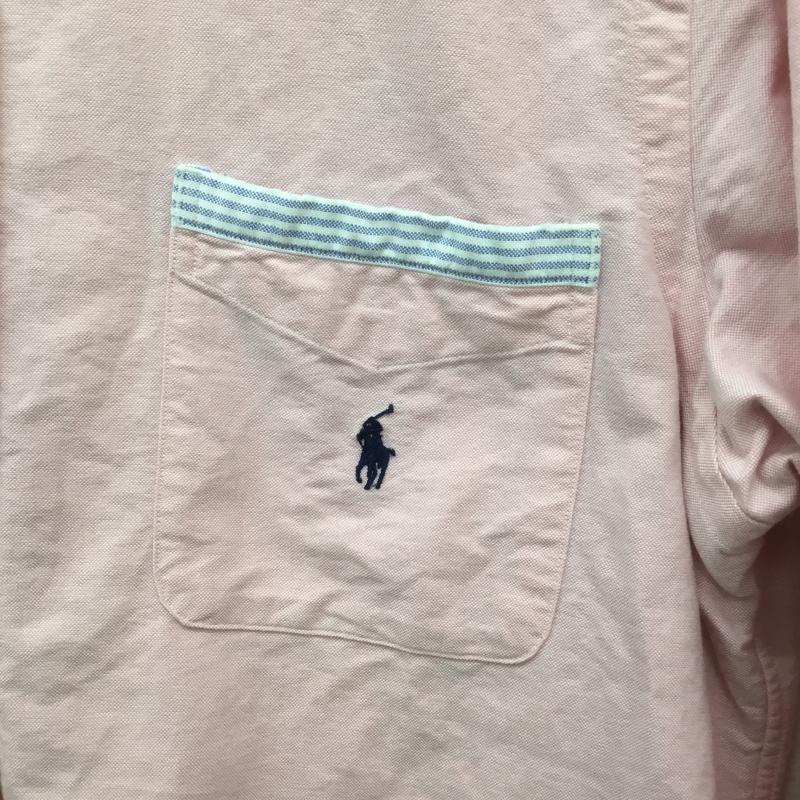ラルフローレン RALPHLAUREN シャツ、ブラウス 長袖 ダメージ加工 ボタンダウン B.D M チェック 桃 / ピンク /  メンズ USED 古着 中古 10089482