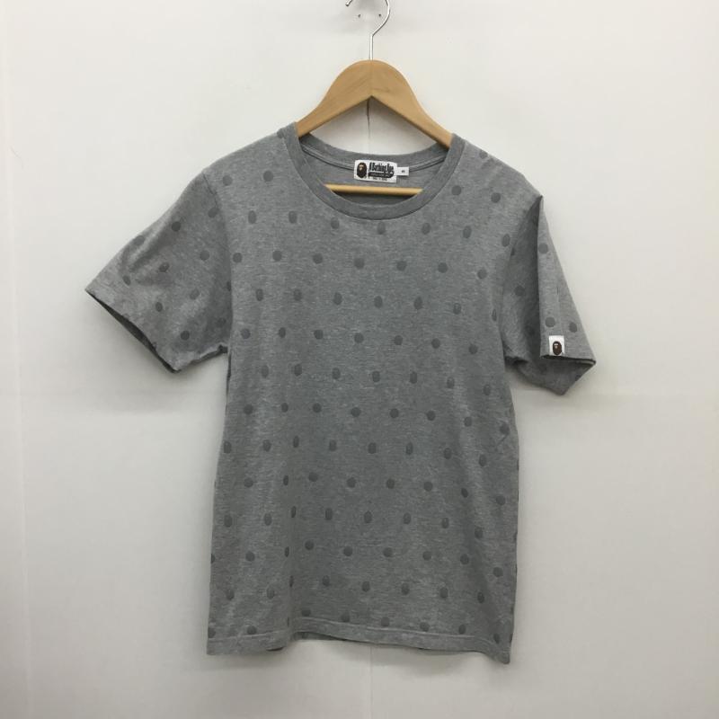 アベイシングエイプ A BATHING APE Tシャツ 半袖 ドット柄 猿顔 S ドット 灰 / グレー /  メンズ USED 古着 中古 10089485