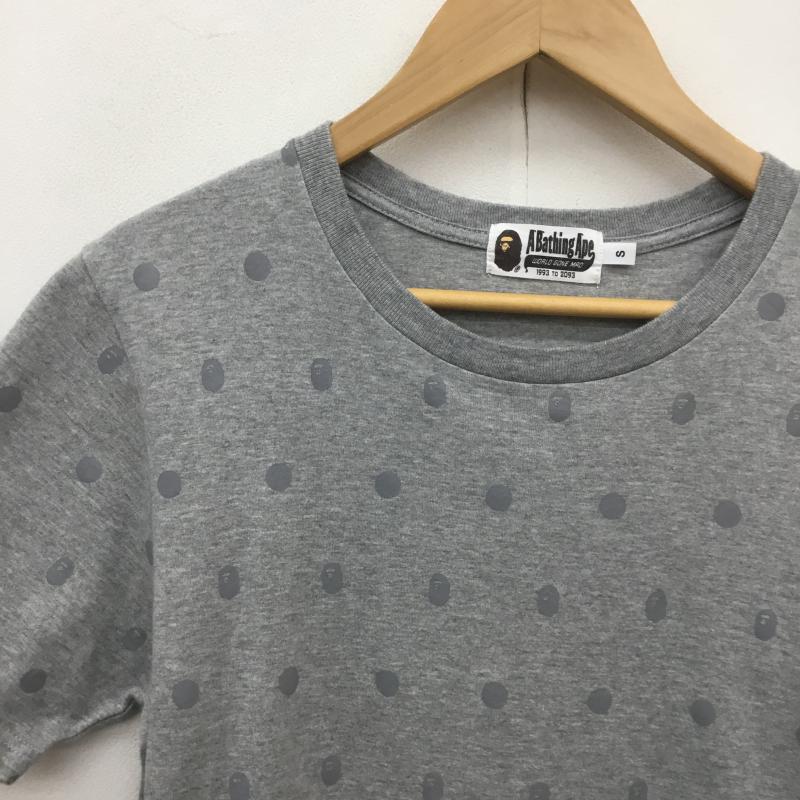 アベイシングエイプ A BATHING APE Tシャツ 半袖 ドット柄 猿顔 S ドット 灰 / グレー /  メンズ USED 古着 中古 10089485