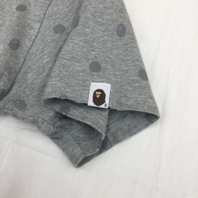アベイシングエイプ A BATHING APE Tシャツ 半袖 ドット柄 猿顔 S ドット 灰 / グレー /  メンズ USED 古着 中古 10089485