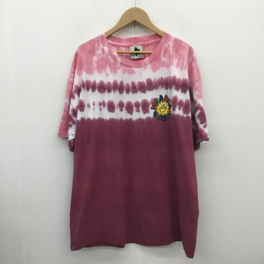 リアルバッドマン REAL BAD MAN Tシャツ 半袖 タイダイ Delic Sun Tie Dye S/S Tee XL グラデーション 赤 / レッド / X 桃 / ピンク /  メンズ USED 古着 中古 10089486