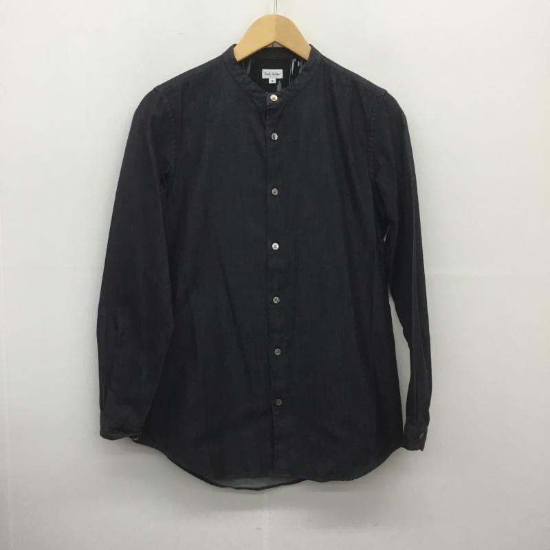 ポールスミス Paul Smith シャツ、ブラウス 長袖 バンドカラー ノーカラー デニム S グラデーション インディゴ / インディゴ /  メンズ USED 古着 中古 10089492