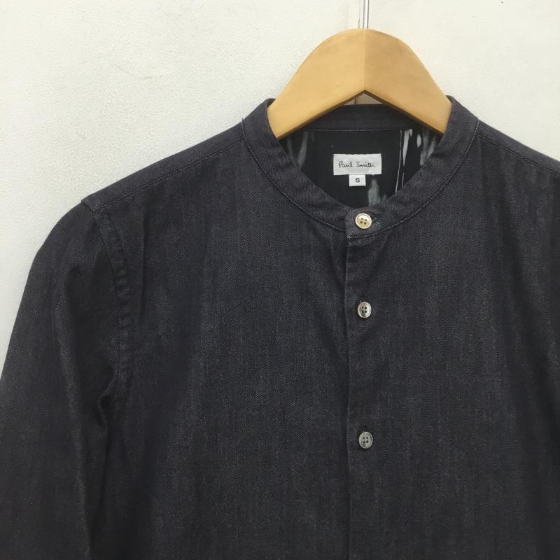 ポールスミス Paul Smith シャツ、ブラウス 長袖 バンドカラー ノーカラー デニム S グラデーション インディゴ / インディゴ /  メンズ USED 古着 中古 10089492
