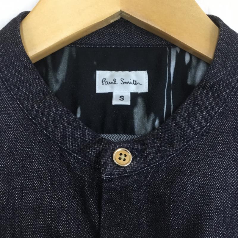 ポールスミス Paul Smith シャツ、ブラウス 長袖 バンドカラー ノーカラー デニム S グラデーション インディゴ / インディゴ /  メンズ USED 古着 中古 10089492