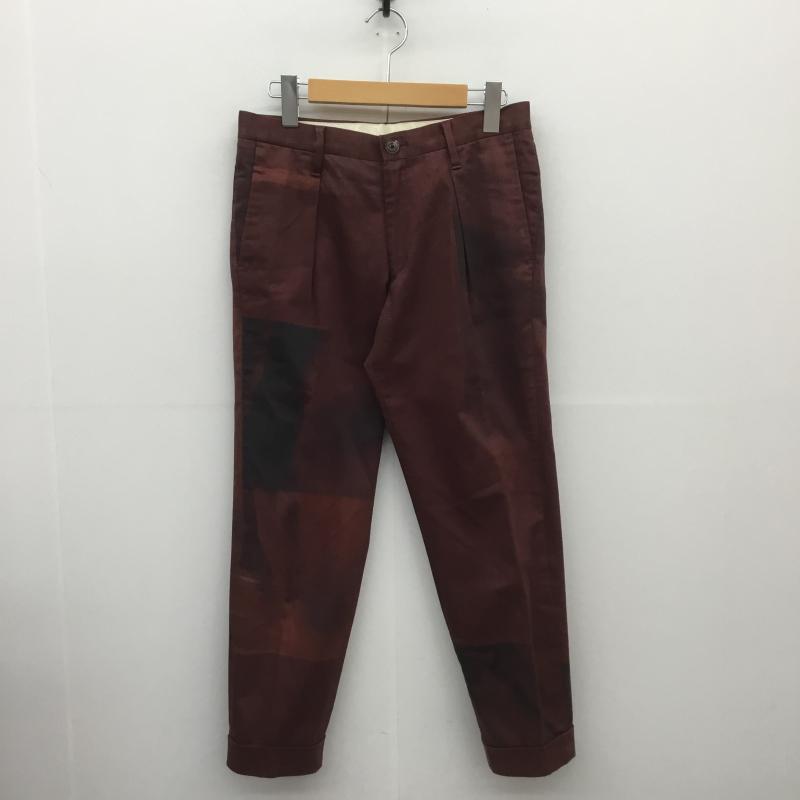 ポールスミス Paul Smith パンツ スラックス 転写 裾ダブル S プリント 赤 / レッド / メンズ USED 古着 中古 10089495