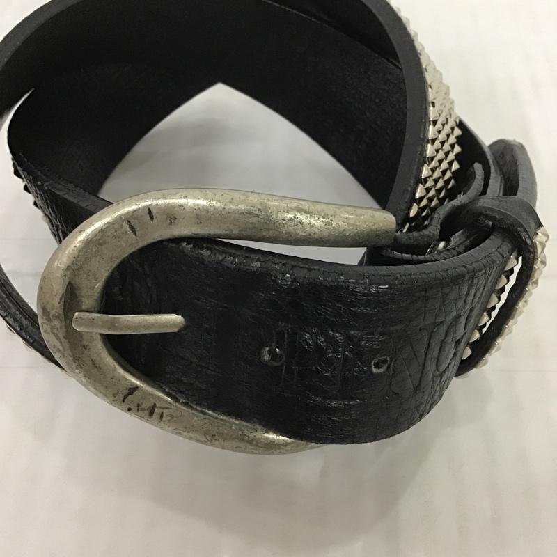 エゴトリッピング EGO TRIPPING ベルト・バックル ベルト スタッズ レザー ロゴ、文字 黒 / ブラック / X 銀 / シルバー / メンズ USED 古着 中古 10089520