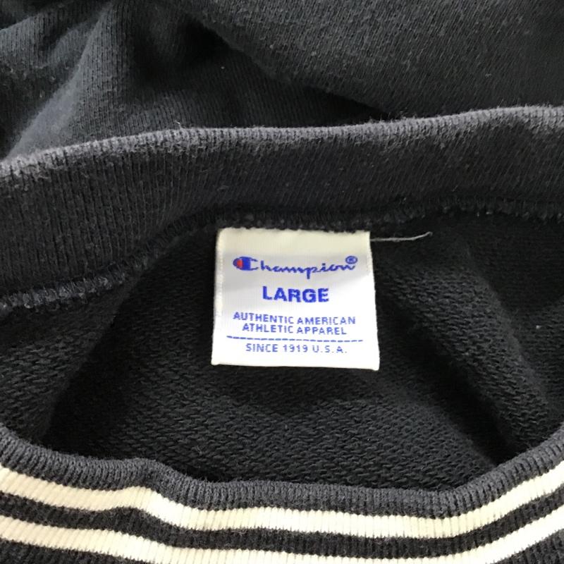 チャンピオン Campion トレーナー 長袖 スウェット L 無地 紺 / ネイビー / メンズ USED 古着 中古 10089566