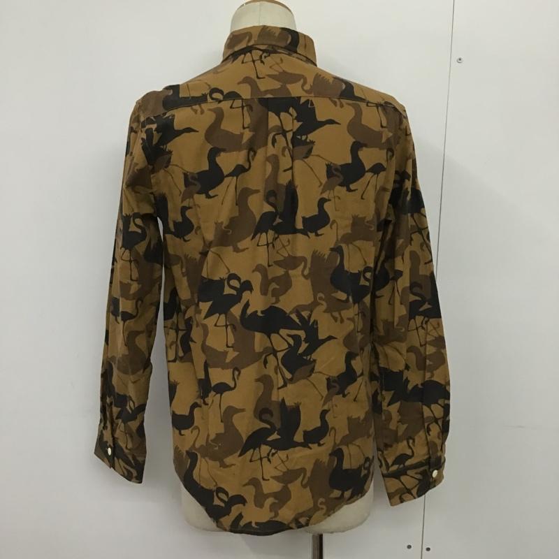 ゴースローキャラバン go slow caravan シャツ、ブラウス 長袖 320261 鳥柄 3 ロゴ、文字 茶 / ブラウン / X 黒 / ブラック / X ダークブラウン / ダークブラウン /  メンズ USED 古着 中古 10089574