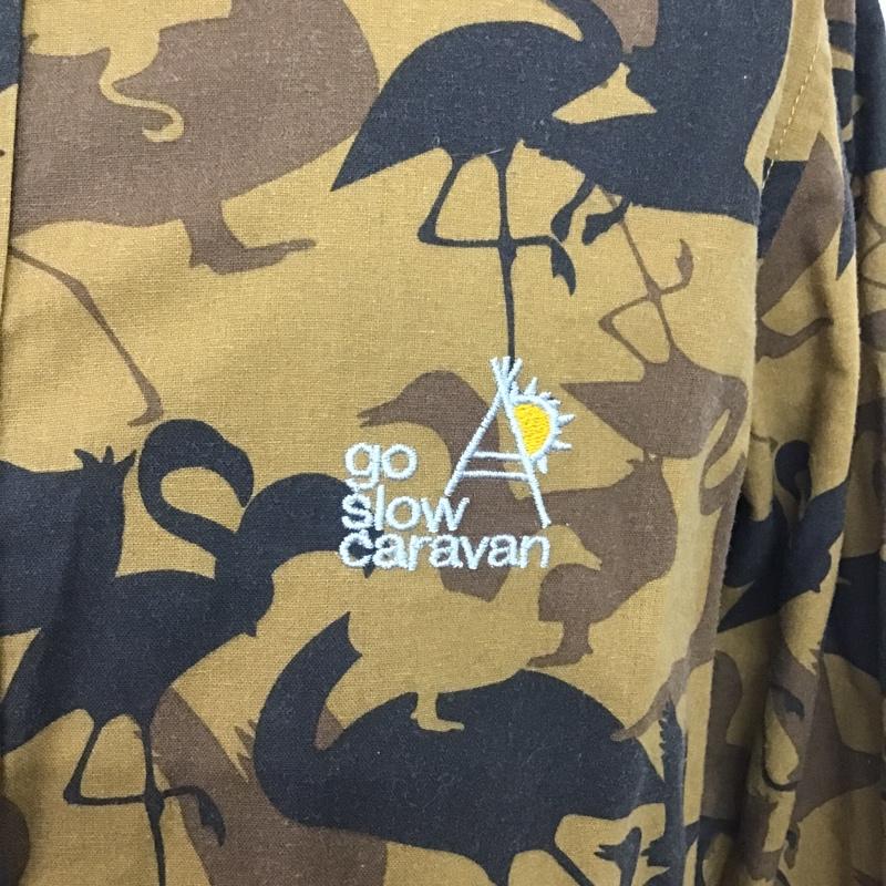 ゴースローキャラバン go slow caravan シャツ、ブラウス 長袖 320261 鳥柄 3 ロゴ、文字 茶 / ブラウン / X 黒 / ブラック / X ダークブラウン / ダークブラウン /  メンズ USED 古着 中古 10089574