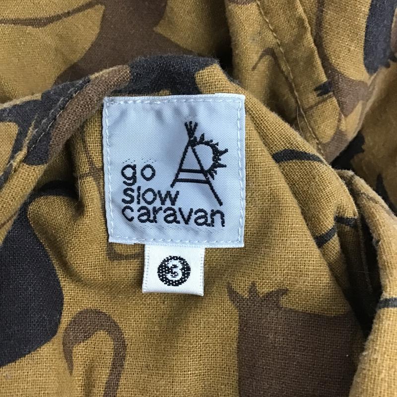ゴースローキャラバン go slow caravan シャツ、ブラウス 長袖 320261 鳥柄 3 ロゴ、文字 茶 / ブラウン / X 黒 / ブラック / X ダークブラウン / ダークブラウン /  メンズ USED 古着 中古 10089574