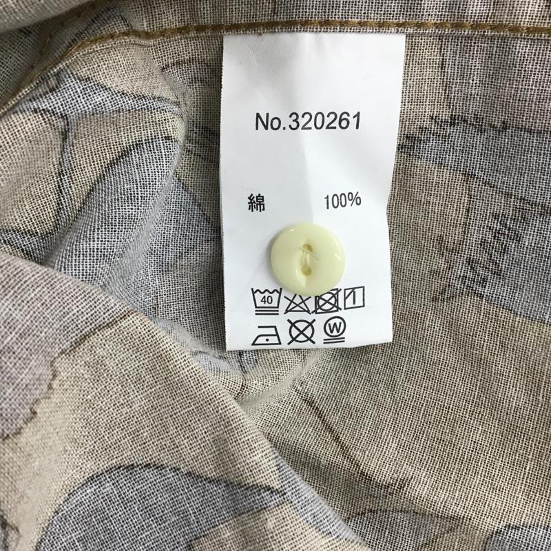 ゴースローキャラバン go slow caravan シャツ、ブラウス 長袖 320261 鳥柄 3 ロゴ、文字 茶 / ブラウン / X 黒 / ブラック / X ダークブラウン / ダークブラウン /  メンズ USED 古着 中古 10089574