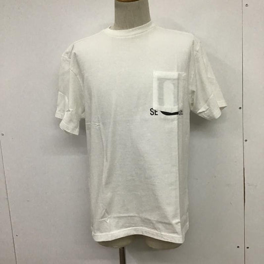 シークエル SEQUEL Tシャツ 半袖 胸ポケット M ロゴ、文字 白 / ホワイト /  メンズ USED 古着 中古 10089589