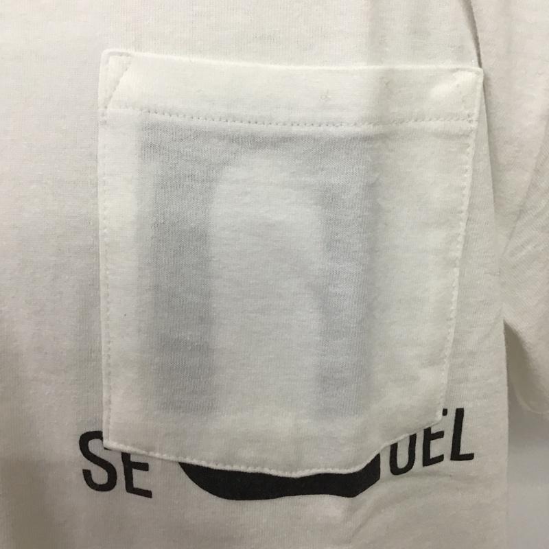 シークエル SEQUEL Tシャツ 半袖 胸ポケット M ロゴ、文字 白 / ホワイト /  メンズ USED 古着 中古 10089589