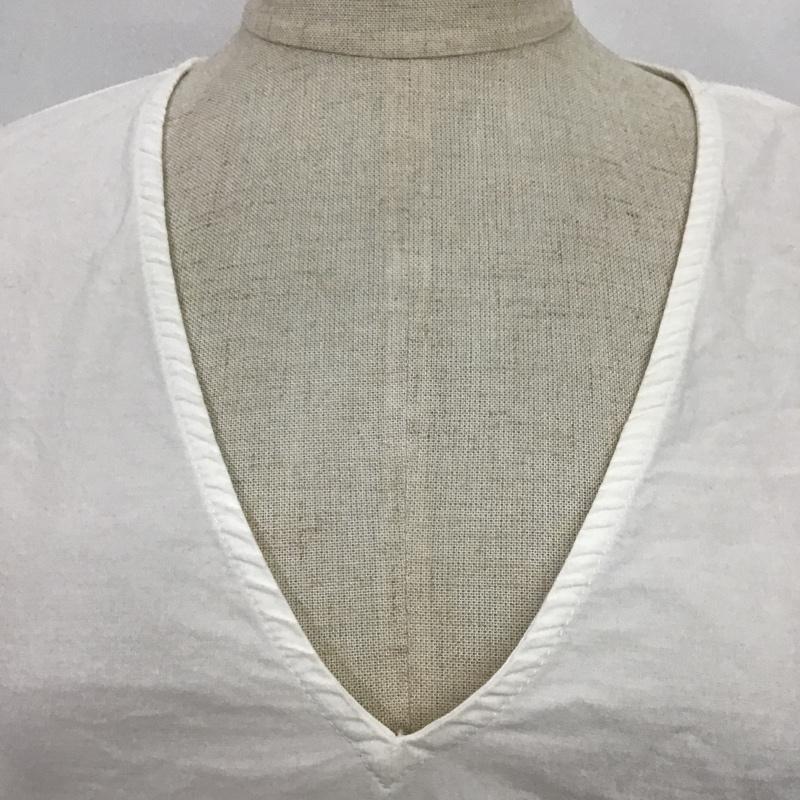 ザラベーシック ZARA BASIC シャツ、ブラウス 長袖 3564 156 250 Vネック XS 白 / ホワイト / レディース USED 古着 中古 10089678