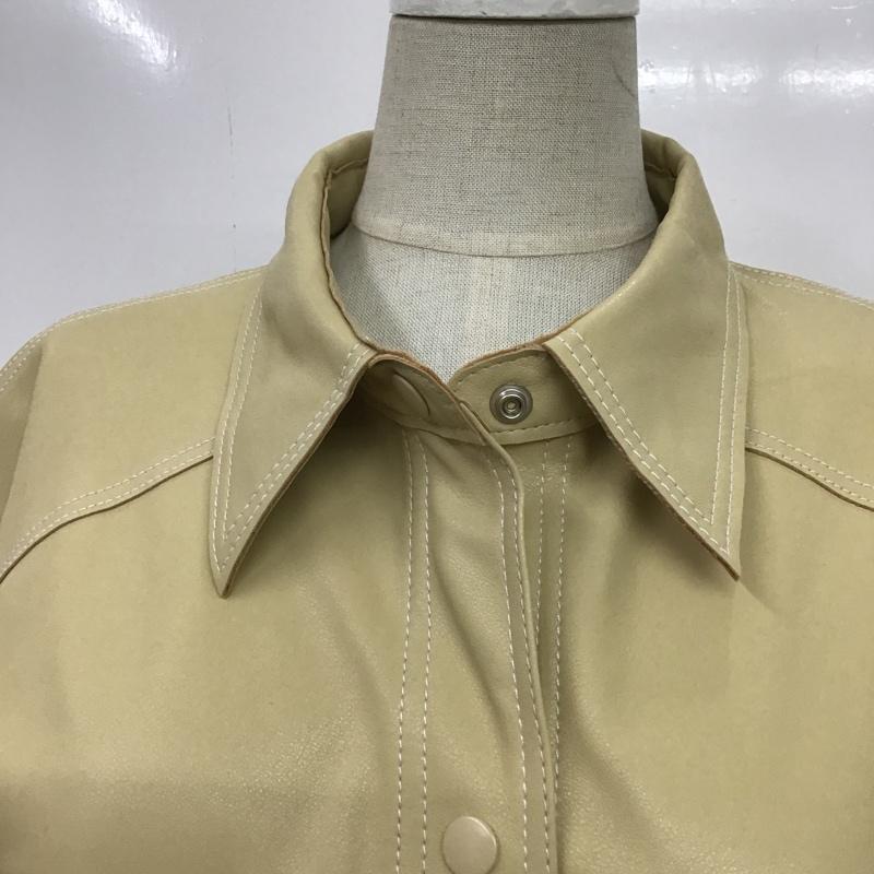 スローバイスライ THROW by SLY シャツ、ブラウス 半袖 030DA030-0620 VEGAN LEATHER SH FREE 無地 ベージュ / ベージュ / レディース USED 古着 中古 10089697