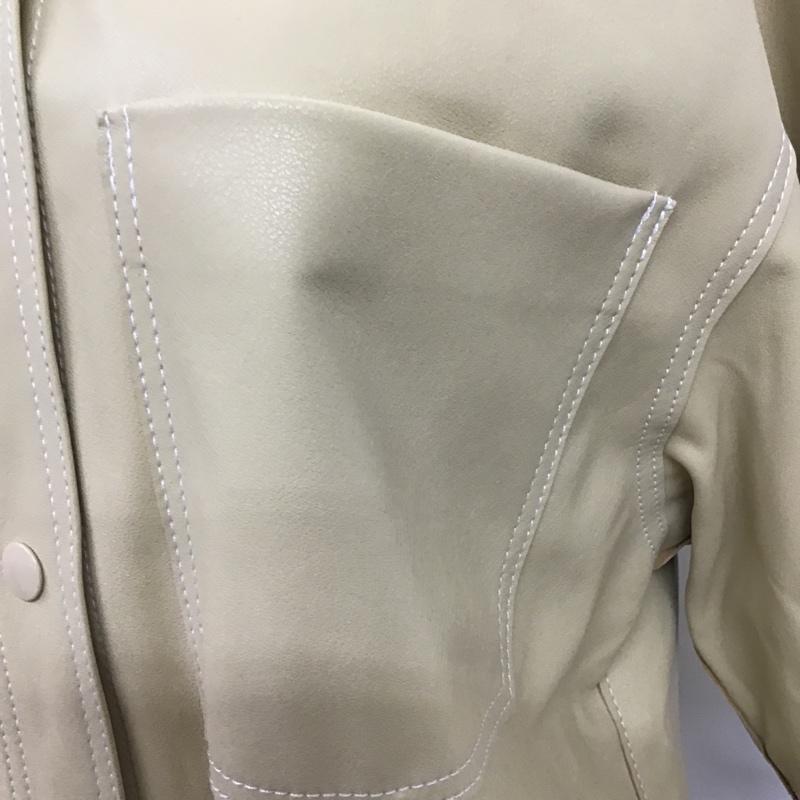 スローバイスライ THROW by SLY シャツ、ブラウス 半袖 030DA030-0620 VEGAN LEATHER SH FREE 無地 ベージュ / ベージュ / レディース USED 古着 中古 10089697