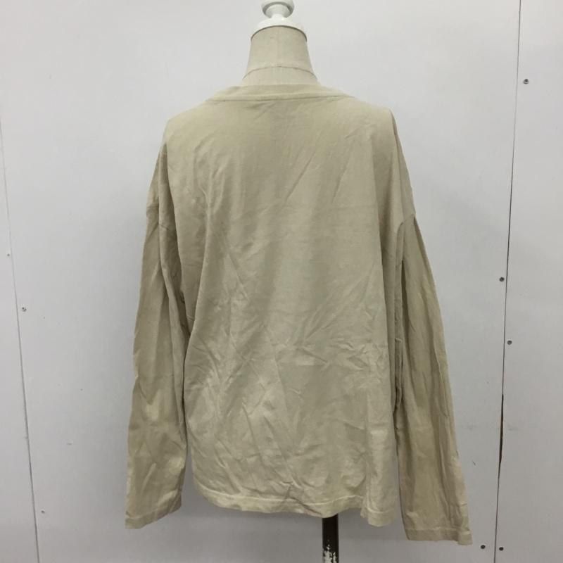 サマンサモスモスブルー Samansa Mos2 blue Tシャツ 長袖 FREE プリント X ロゴ、文字 ベージュ / ベージュ / レディース USED 古着 中古 10089747