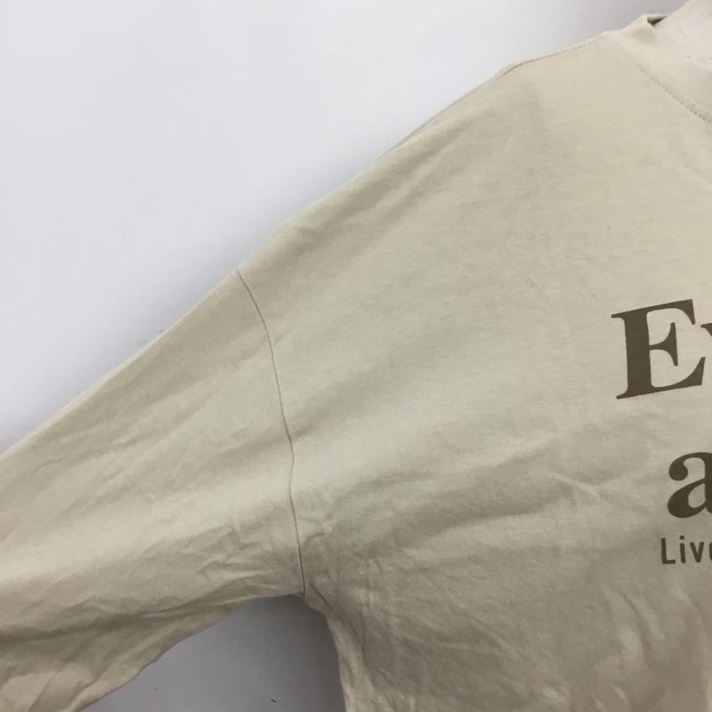サマンサモスモスブルー Samansa Mos2 blue Tシャツ 長袖 FREE プリント X ロゴ、文字 ベージュ / ベージュ / レディース USED 古着 中古 10089747