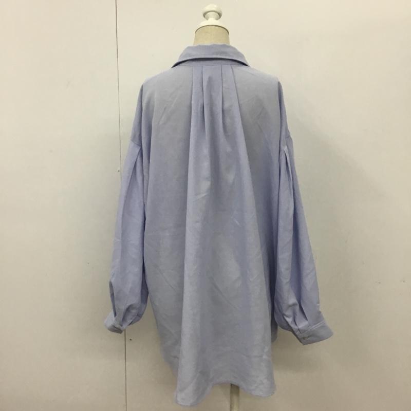 グローバルワーク GLOBAL WORK シャツ、ブラウス 長袖 L 無地 水色 / ライトブルー / レディース USED 古着 中古 10089753