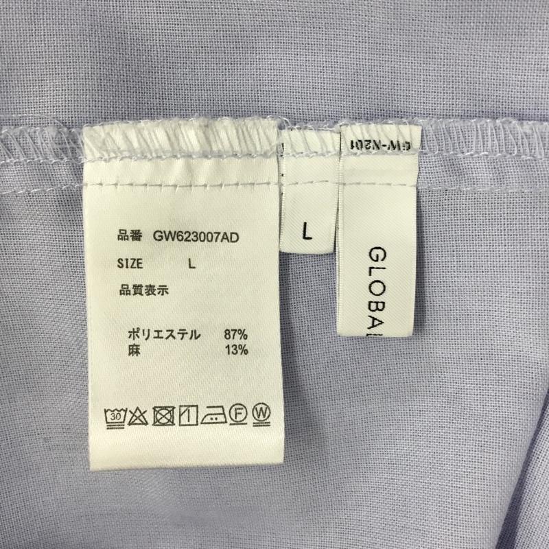 グローバルワーク GLOBAL WORK シャツ、ブラウス 長袖 L 無地 水色 / ライトブルー / レディース USED 古着 中古 10089753