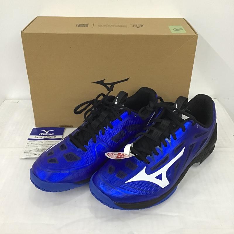 ミズノ MIZUNO シューズ シューズ 61GB201427 テニスシューズ ウエーブエクシード 4 SW OC 25.5cm 箱有 25.5cm 黒 / ブラック / X 青 / ブルー / メンズ USED 古着 中古 10089759